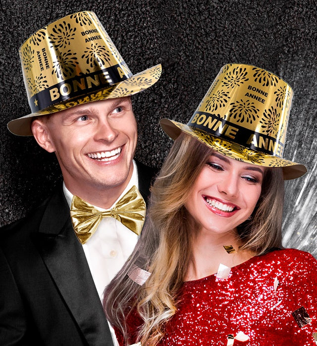 Goldener Zylinder als elegantes Fasnacht- und Silvesteraccessoire