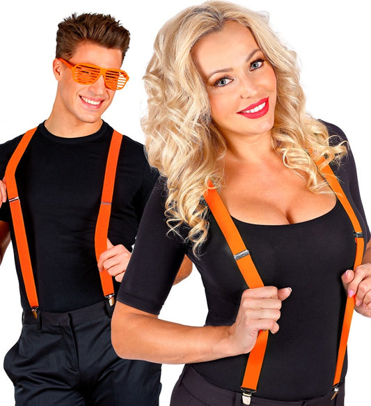 "NEON ORANGE HOSENTRÄGER" (ultralang bis 115-120 cm) Neon - Orange