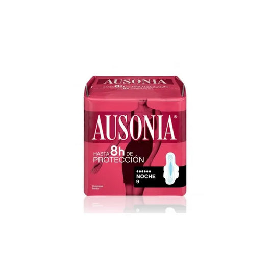 AUSONIA AUSONIA Nacht Damenbinden mit Flügeln 9 Stück Kosmetik