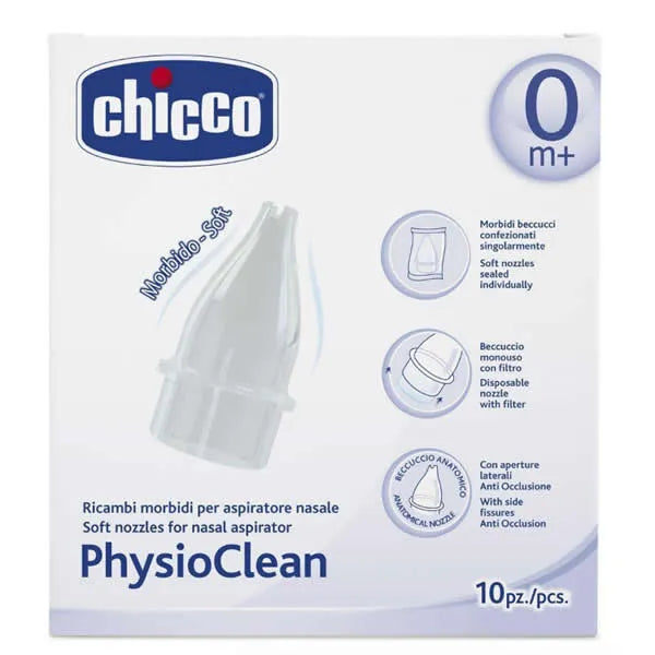 Chicco Physioclean Ersatzteile für Nasenschleimentferner, 10 Einheiten