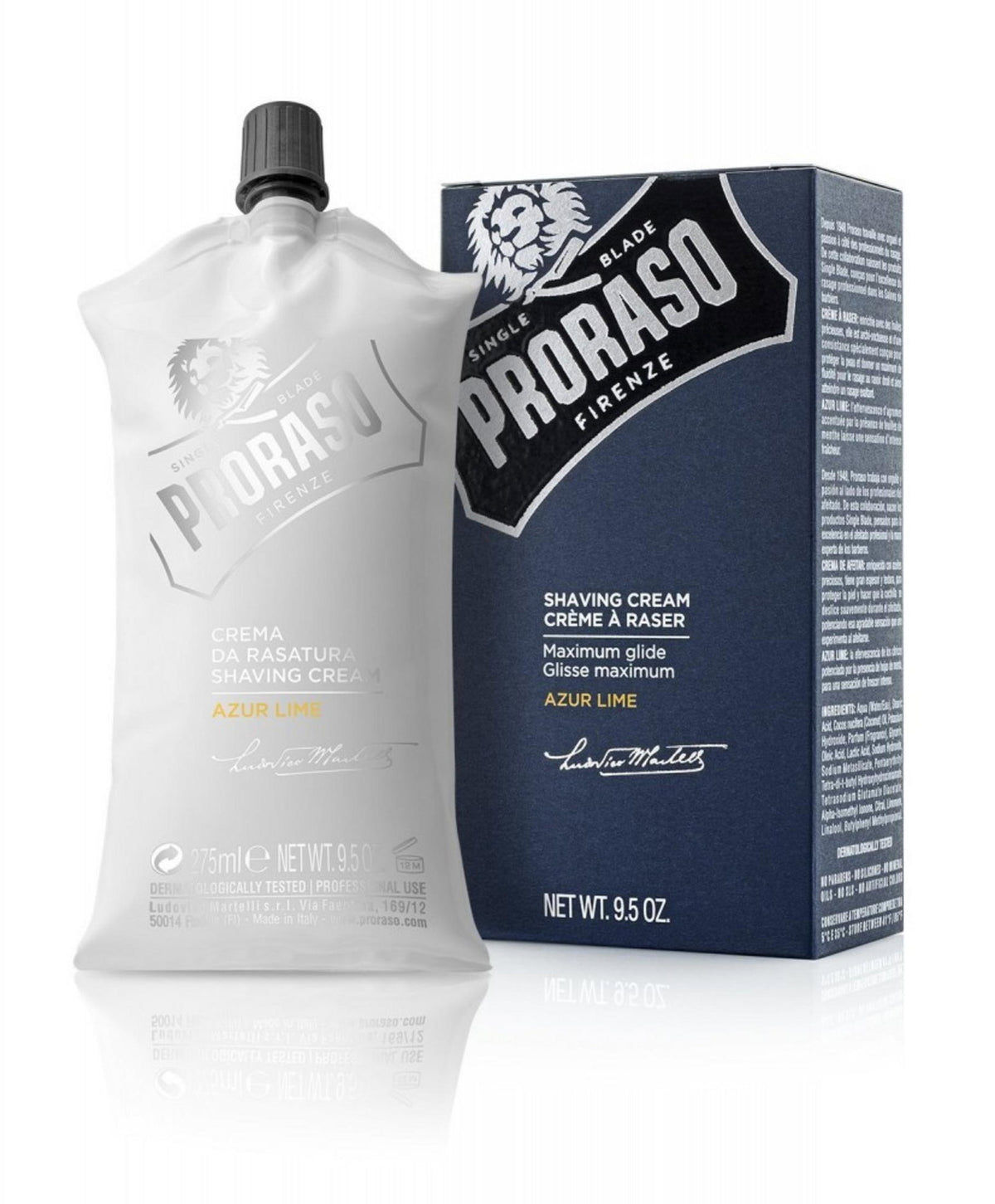 Proraso, Azur Lime, Feuchtigkeitsspendend, Rasiercreme, 275 ml
