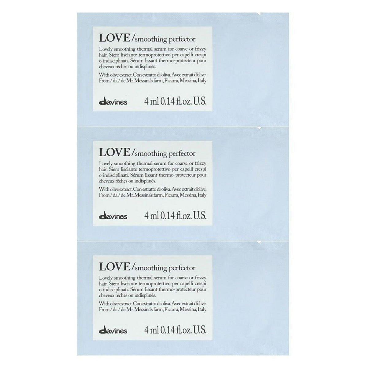 Setzen, Davines, Love, Leave-In Haarcreme Behandlung, Glättung, 12 stk, 4 ml