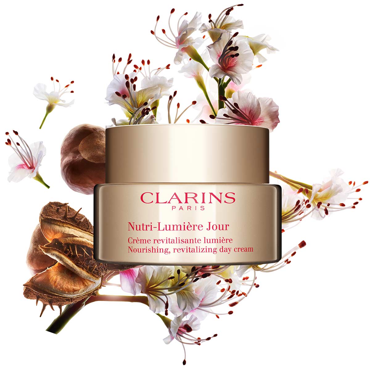 Clarins Nutri-Lumière Tagescreme Set für alle Hauttypen, 5-teilig