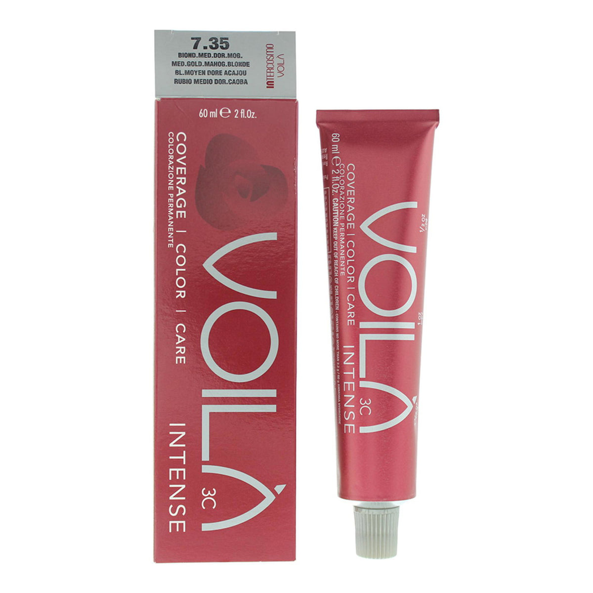 Intercosmo, Voila 3C Intense, Permanente Haarfarbe, 7.35 Medium Golden Mahogany Blonde, 60 ml