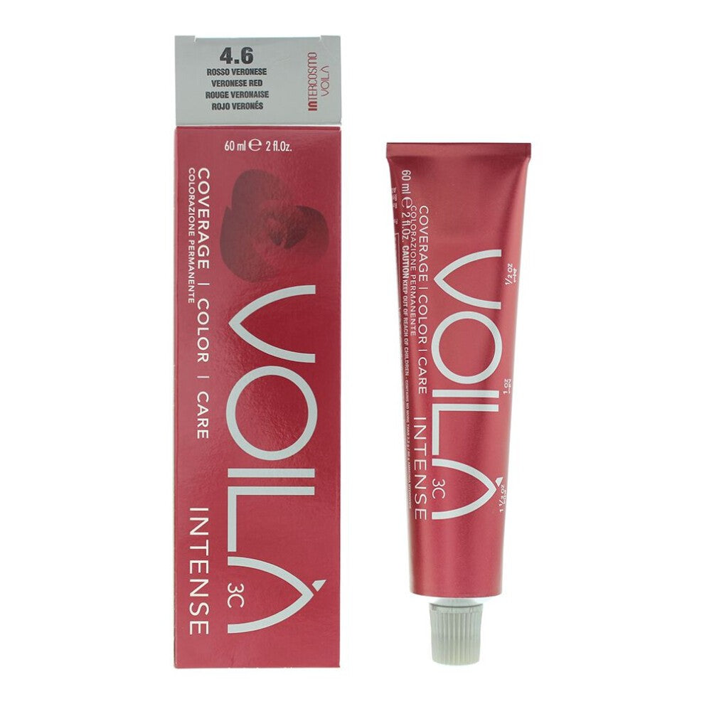 Intercosmo, Voila 3C Intense, Permanente Haarfarbe, 4.6 Veronese Red, 71 ml