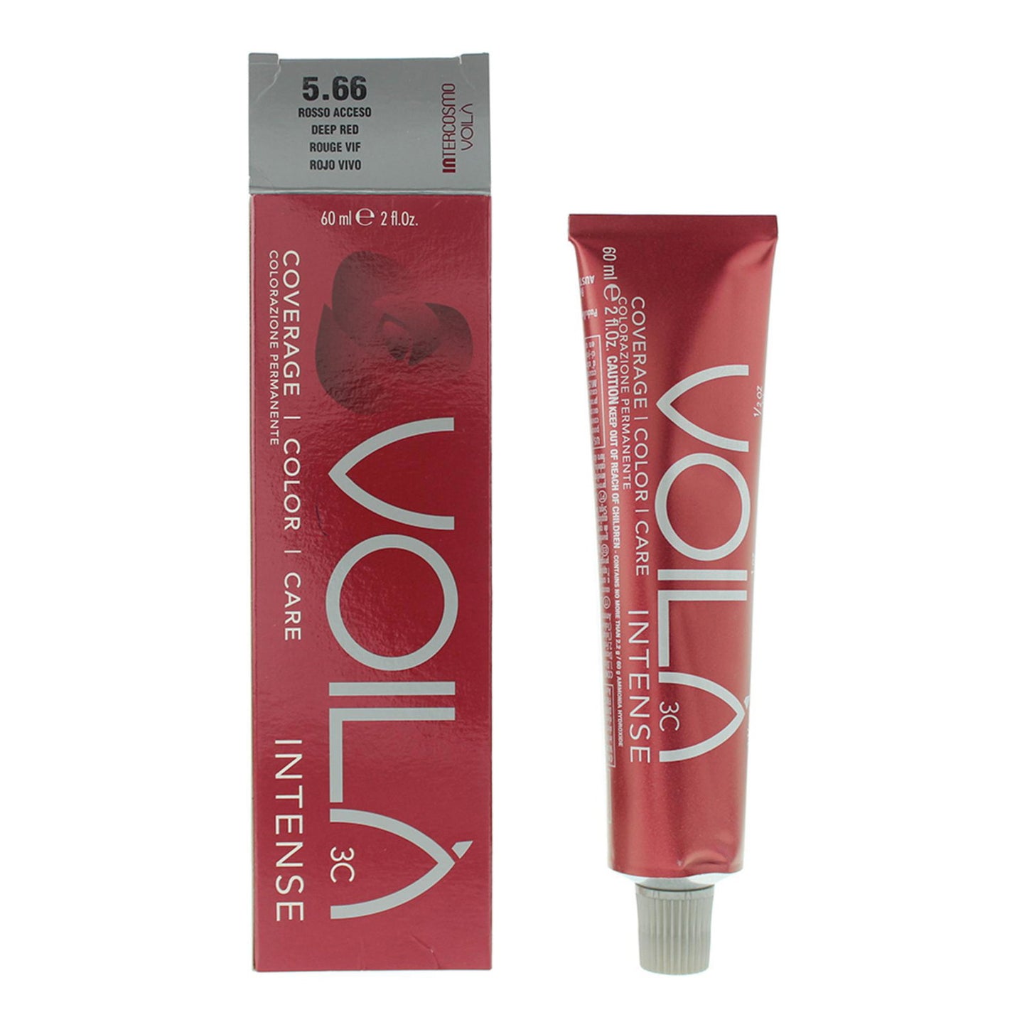 Intercosmo Intercosmo, Voila 3C Intense, Permanente Haarfarbe, 5.66 Deep Red, 60 ml Regular