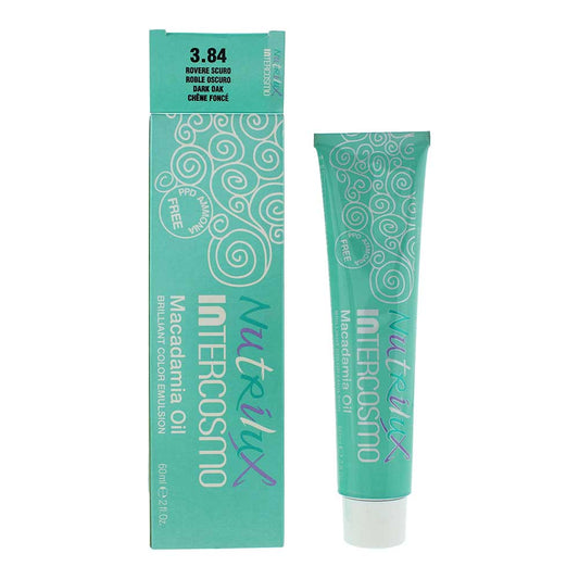 Intercosmo Intercosmo, Nutrilux, Macadamiaöl, Permanente Haarfarbe, 3.84 Dark Oak, 60 ml Regular