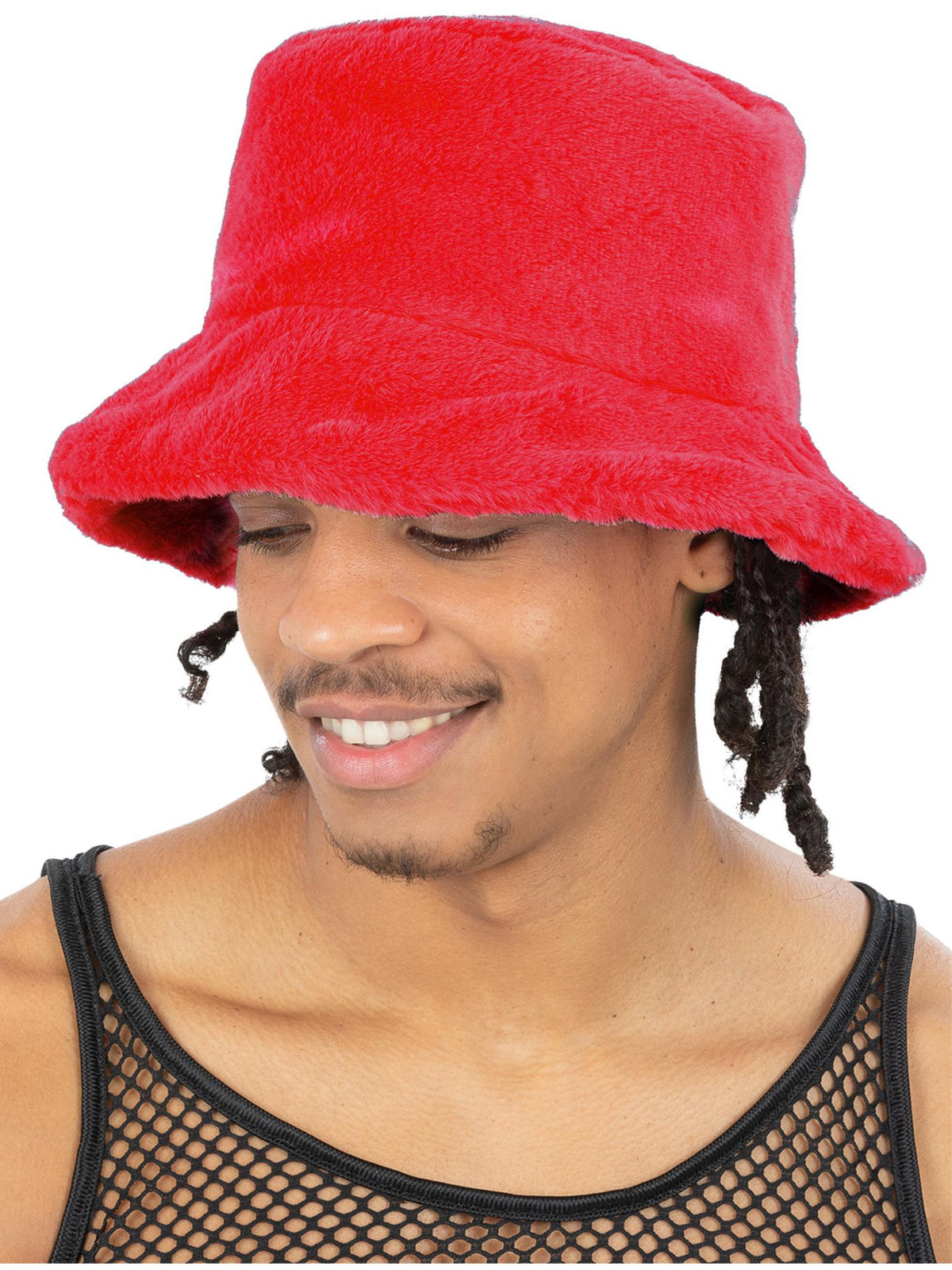 Smiffys 1990S 90s Red Fur Bucket Hat für Unisex