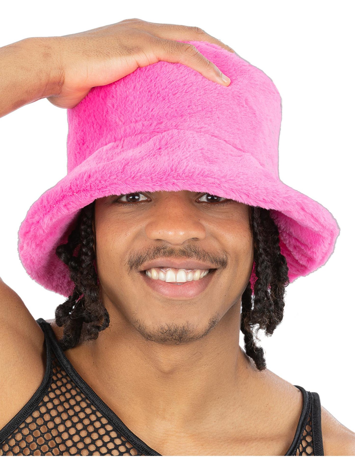 Smiffys 1990S 90s Pink Fur Bucket Hat für Unisex