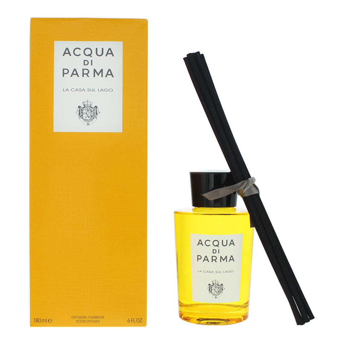 Acqua di Parma, La Casa Sul Lago, Schilf, Blumig, Aquatisch, Moschus, Aroma-Rattanstäbchen-Diffusor, Gelb, 180 ml