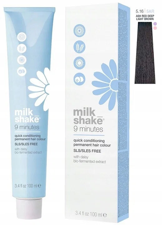 Milk Shake Milk Shake, 9 Minutes, Permanente Haarfarbe, 5.165AR Ash Red Intense Light Brown, 100 ml Regular