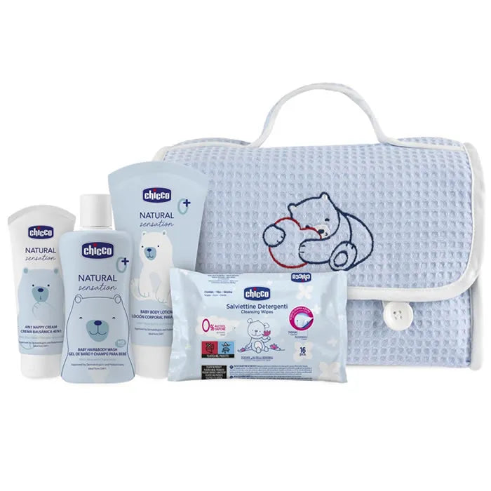 CHICCO CHICCO Pique Kosmetiktaschen Set 4 Stück Blau