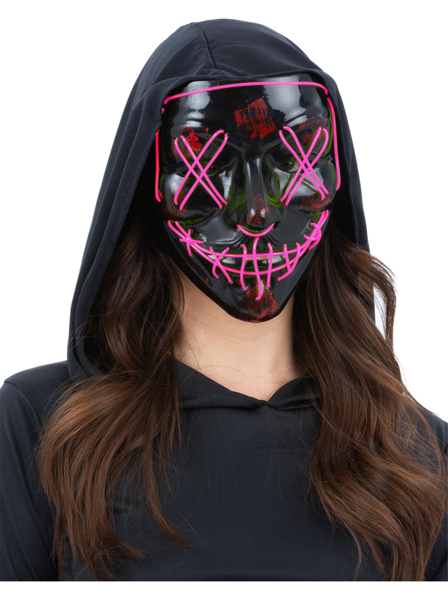 Smiffys pinke Light Up LED Stitch Maske für Damen
