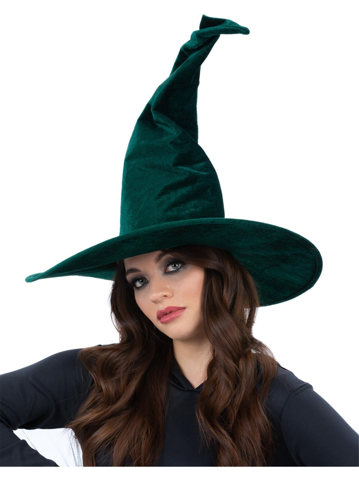 Smiffys Emerald Green Velour Witch Hat für Unisex