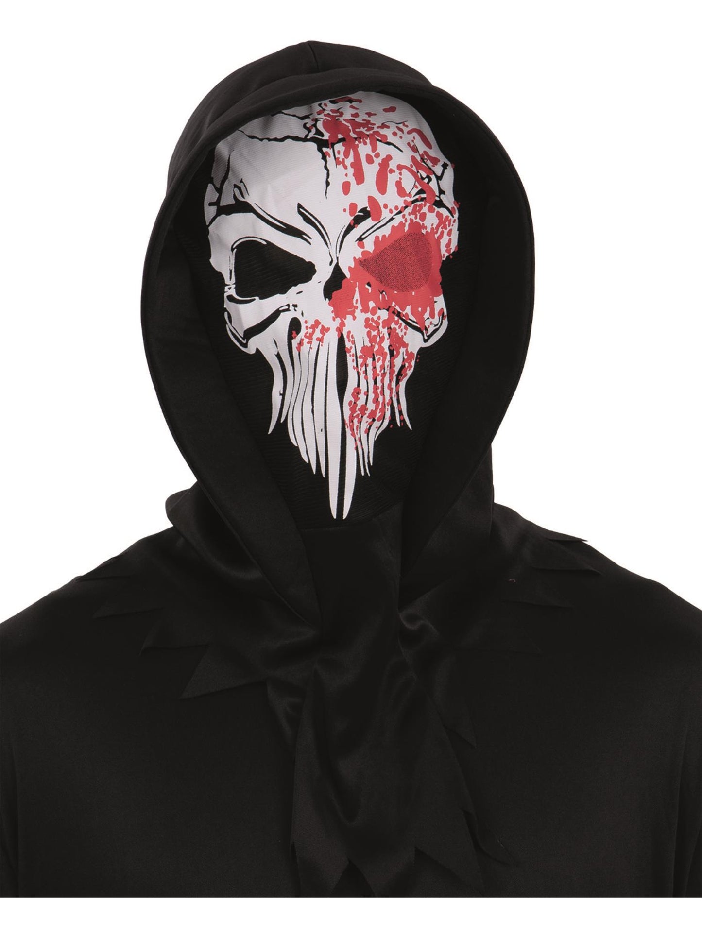 Smiffys Bloody Reaper schwarze Stoff-Kapuzenmaske für Erwachsene