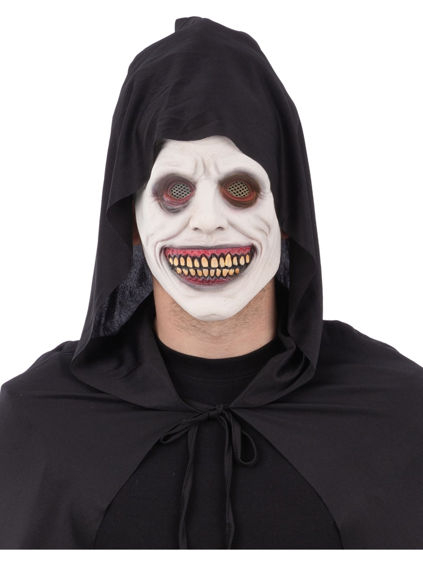Smiffys White Eyed Smiling Demon Latexmaske für Erwachsene