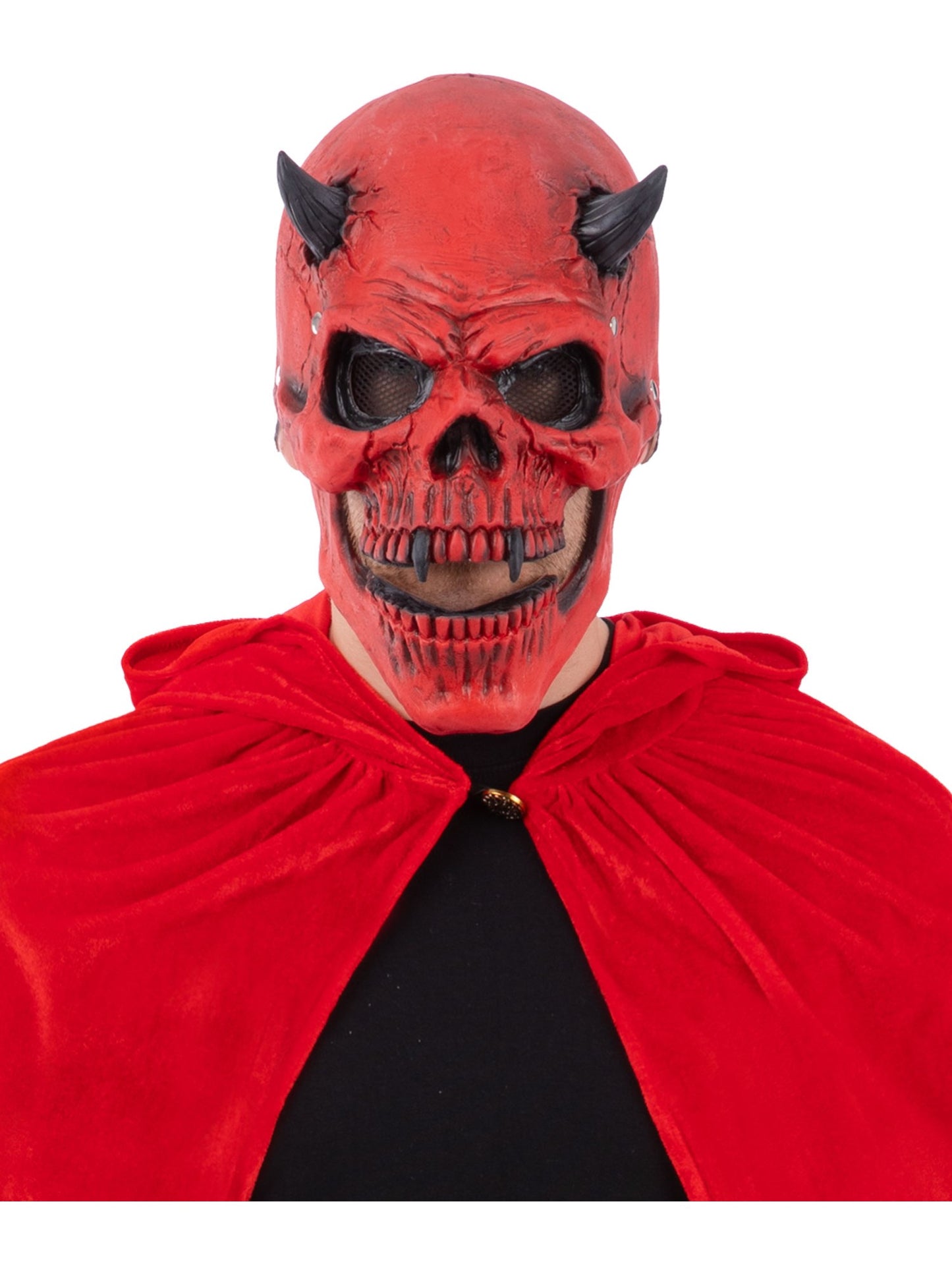 Smiffys Red Devil Skull Latex Mask, with Moving Mouth für Unisex
