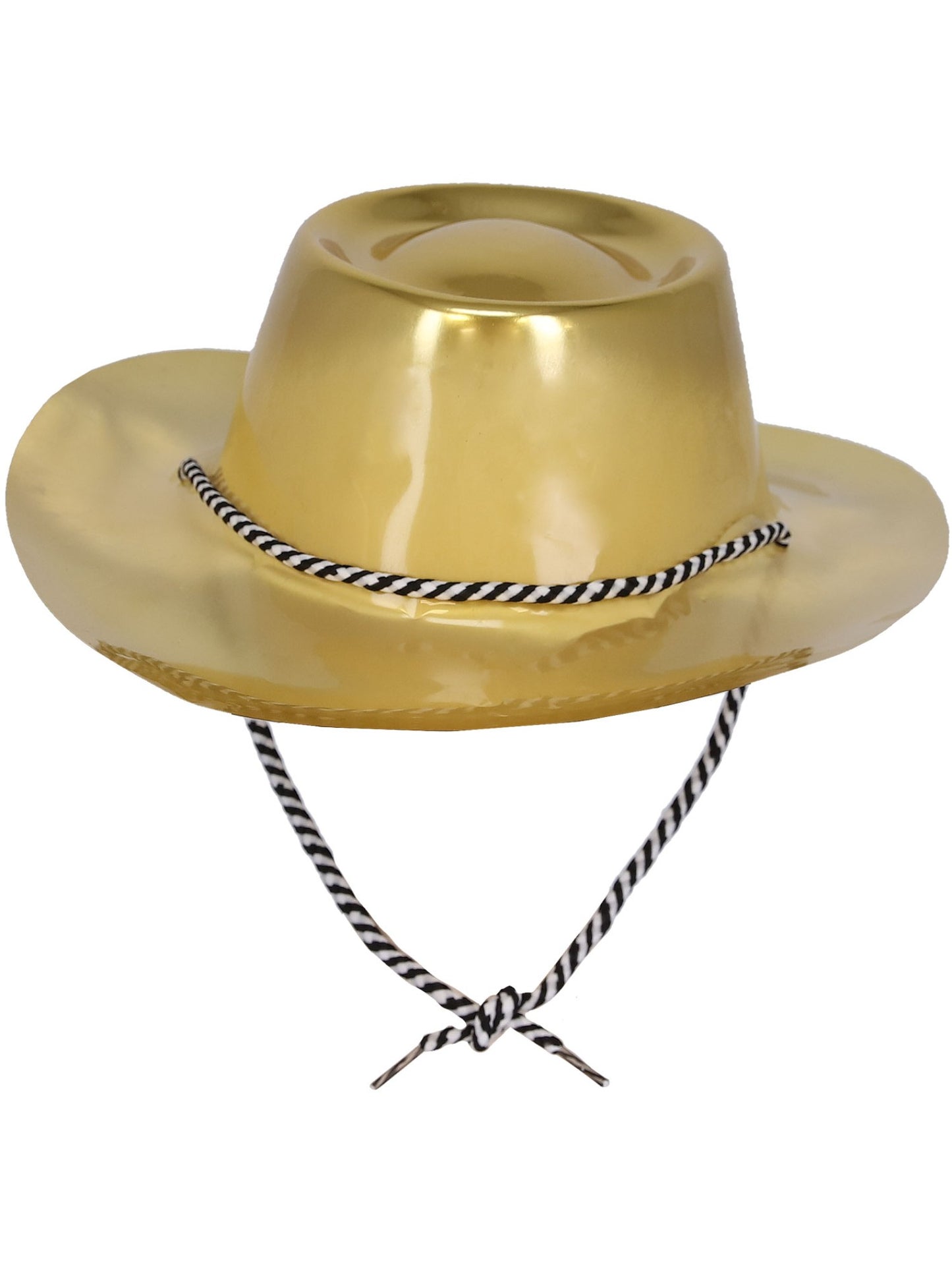 Smiffys Gold Metallic Cowboy Hat für Erwachsene mit Kordel – Detailansicht