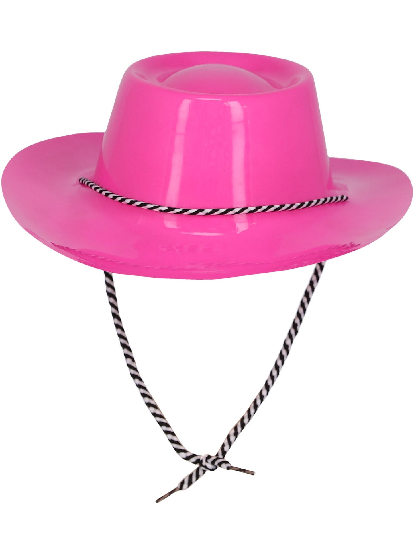 Smiffys neonpinker Cowboyhut für Erwachsene mit Kordel – Detailansicht