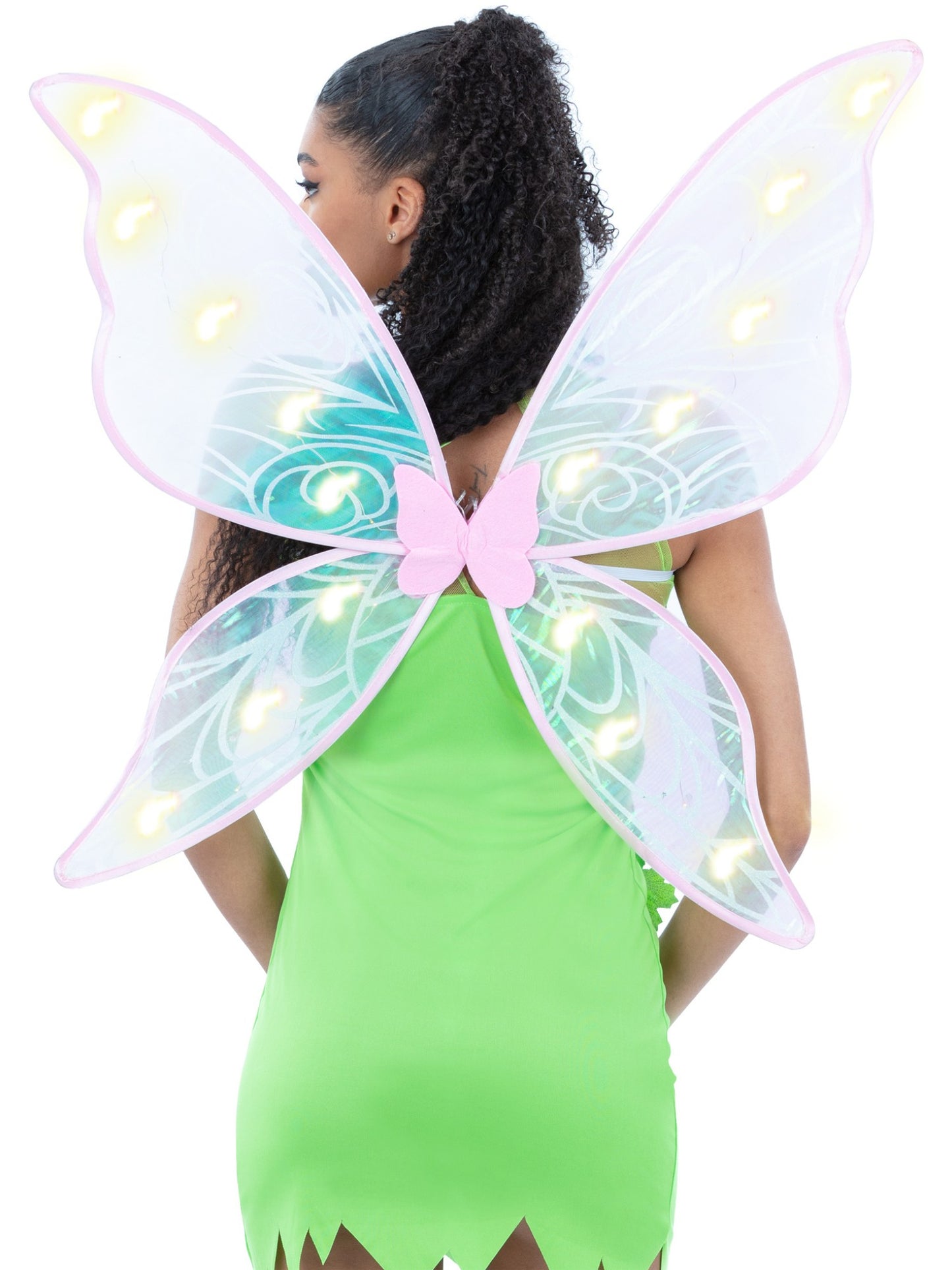 Smiffys Adult LED Iridescent Light Up Fairy Wings AC für Damen