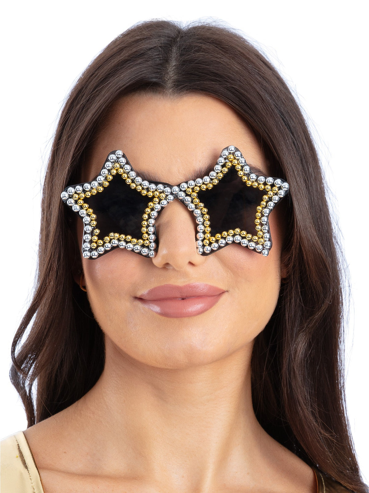Smiffys Gold & Silver Embellished Star Specs AC für Unisex