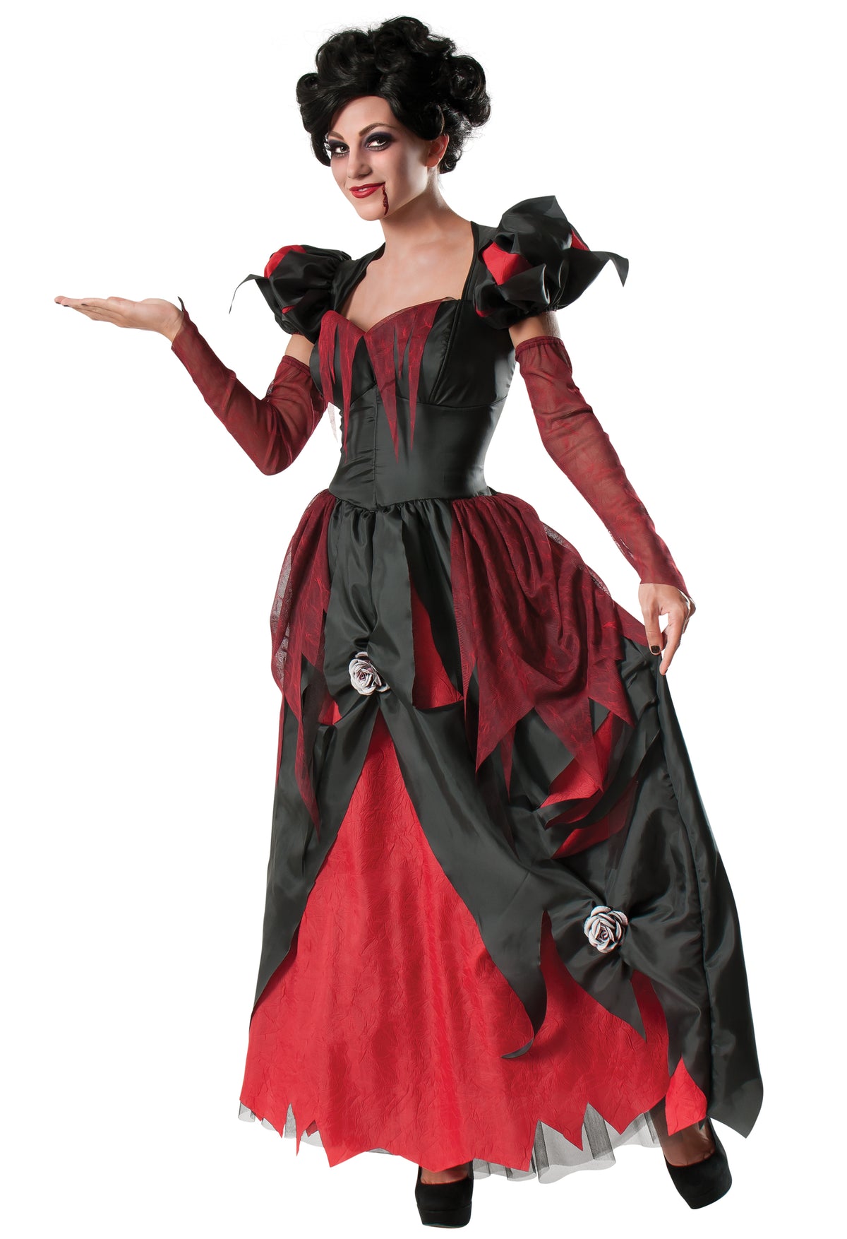 Rubies SINDER-ELLA Kostüm für Damen mit Kleid und Glovelets – Detailansicht