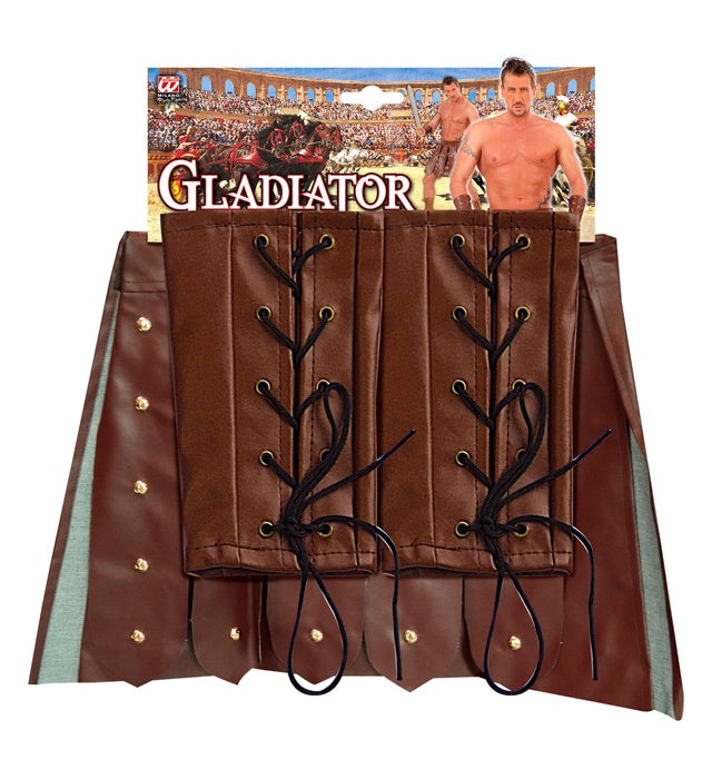 Gladiator Kostüm mit Kunstlederrock und Armbändern für Fasnacht