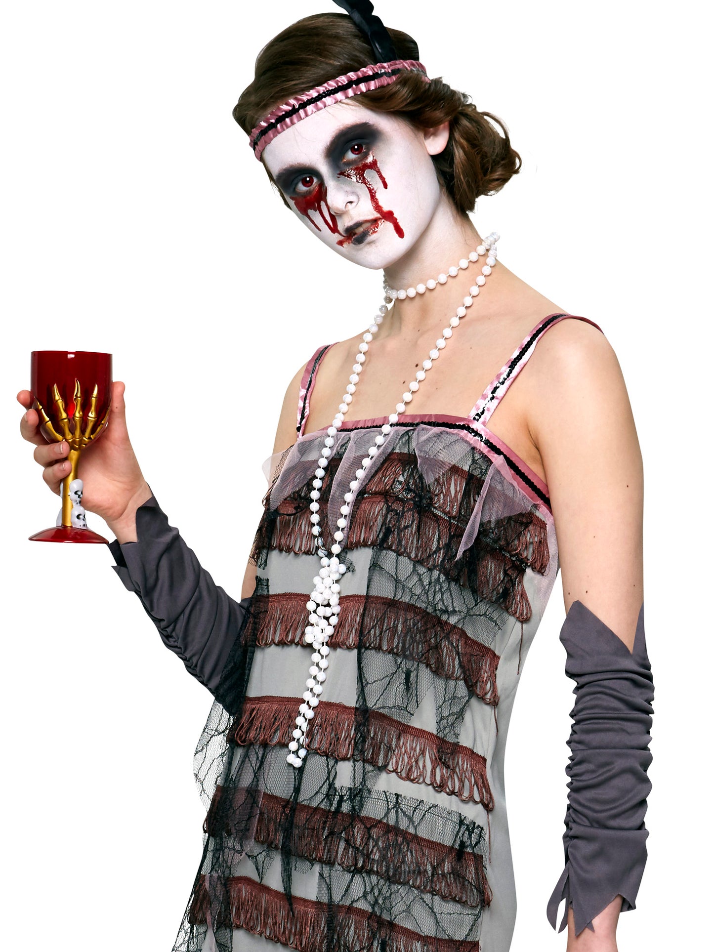 Rubies Lady Gravestone Kostüm für Damen mit Kleid und Headpiece – Detailansicht