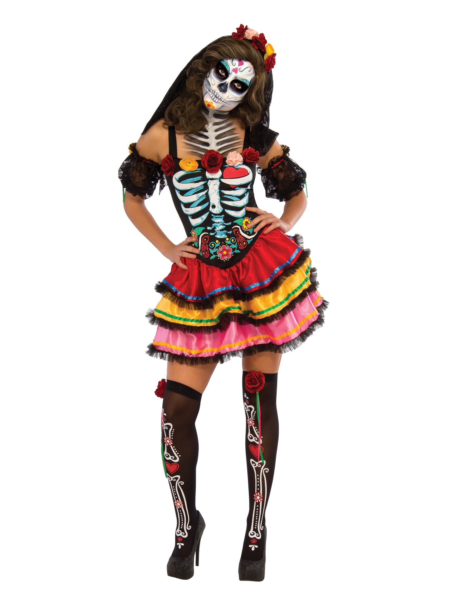 Rubies Day of the Dead Seniora Kostüm für Damen – Detailansicht