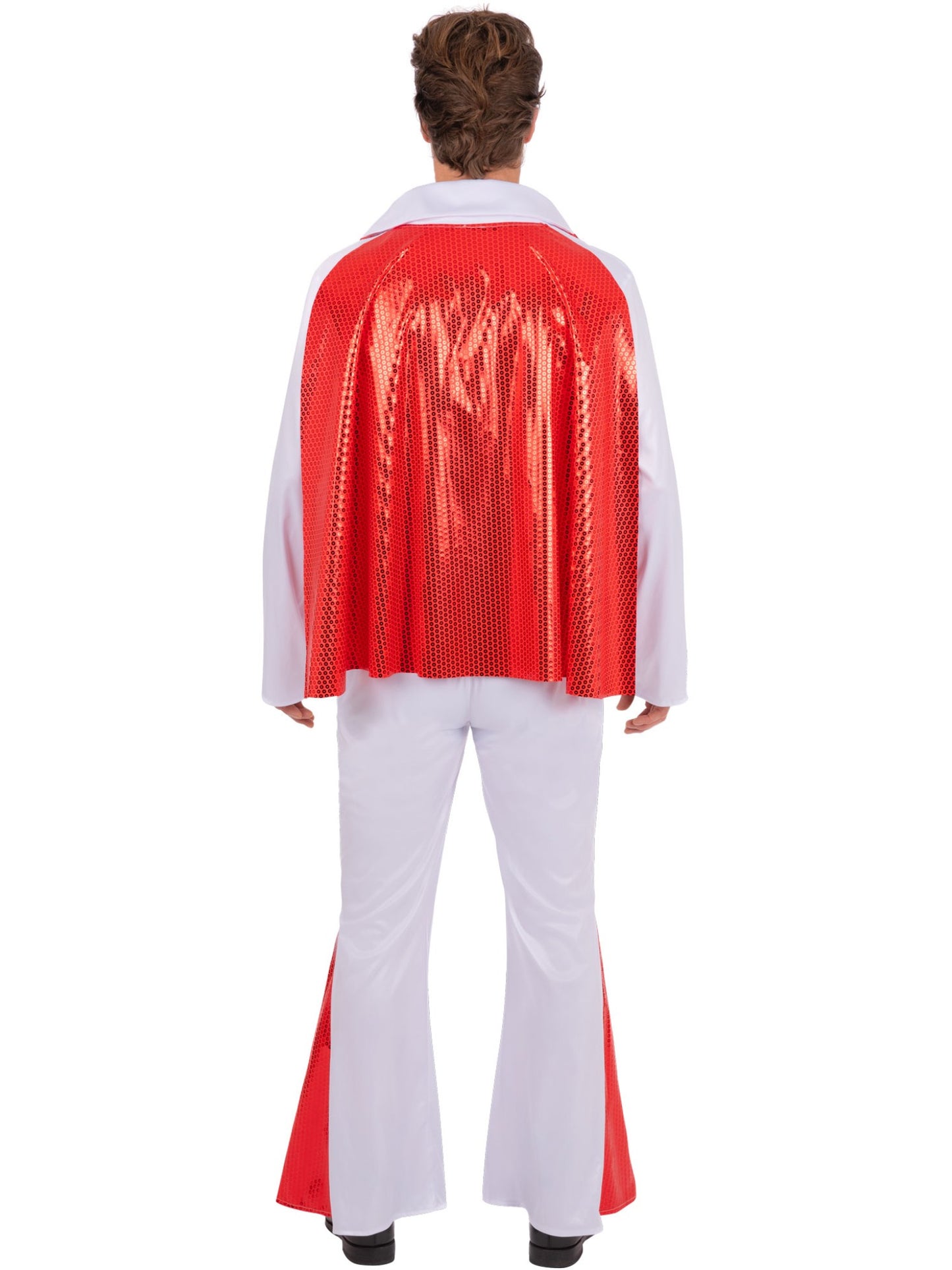 Smiffys Elvis Jumpsuit mit Umhang in Weiss für Herren – Detailansicht