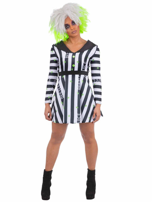 Smiffys Beetlejuice Damenkostüm mit Kleid in Schwarz