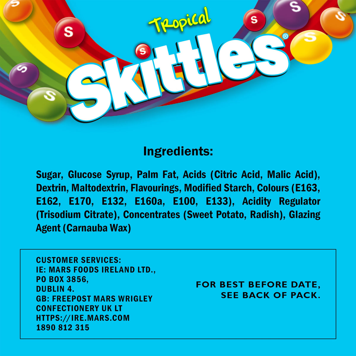 Skittles Vegan Chewy Sweets Tropical 136 g