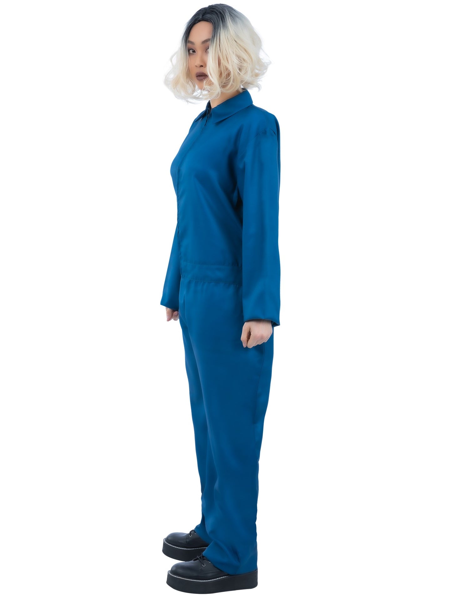 Smiffys Navy Boiler Suit Kostüm für Erwachsene in Blau – Seitenansicht