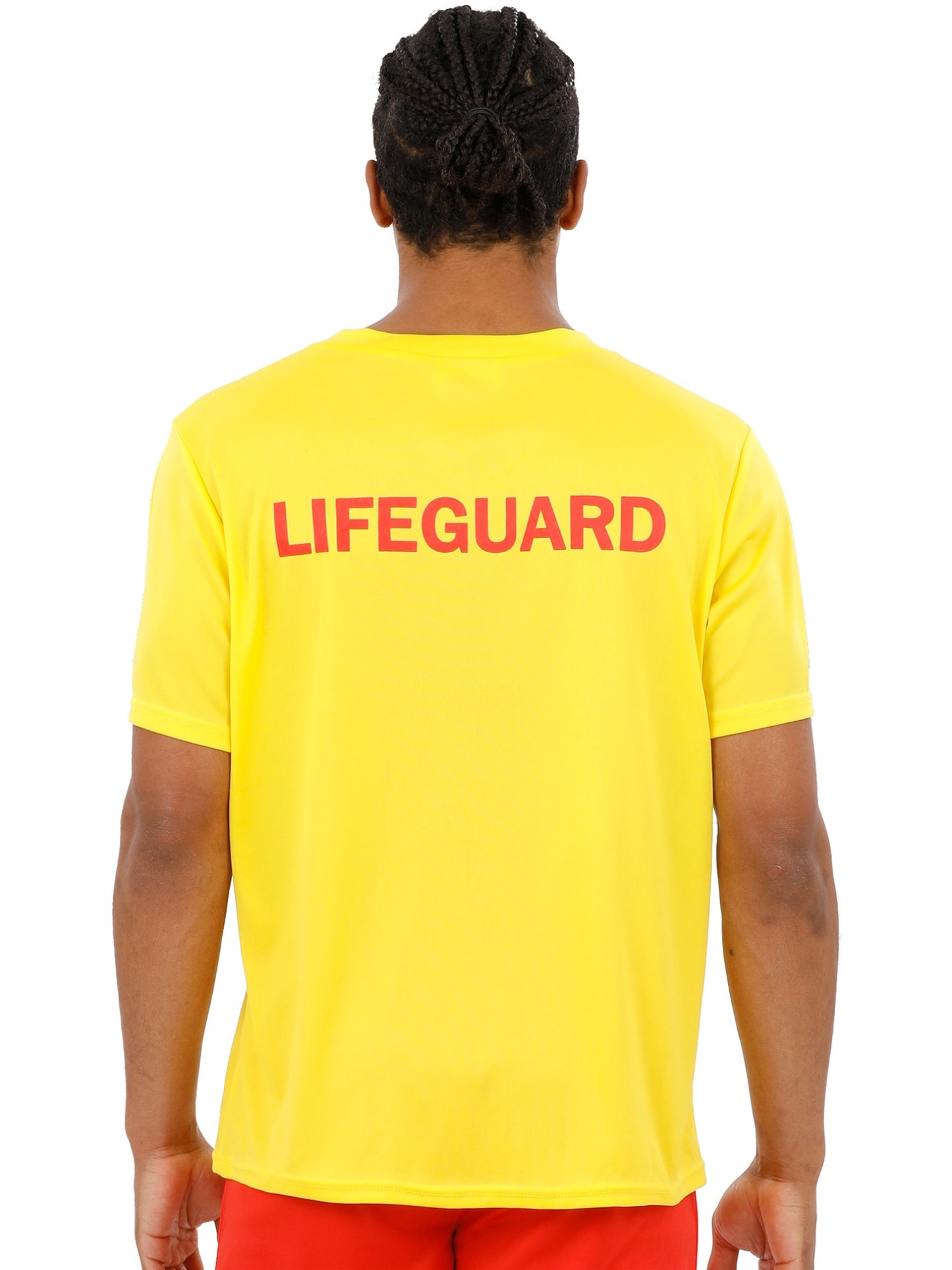 Smiffys Lifeguard T-Shirt für Erwachsene, Vorder- und Rückansicht – Detailansicht