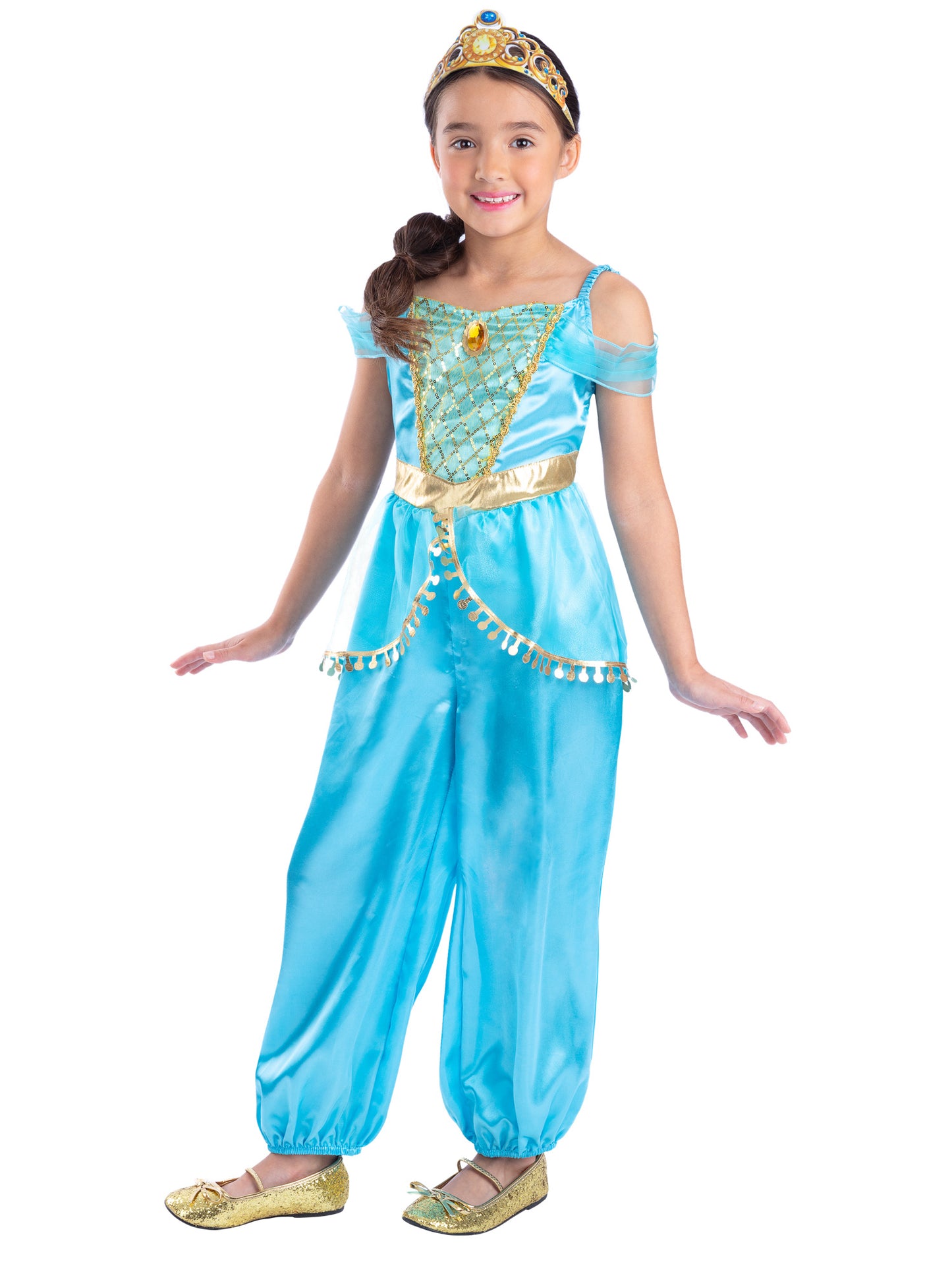 Smiffys Arabian Princess Kostüm für Mädchen mit Overall und Tiara