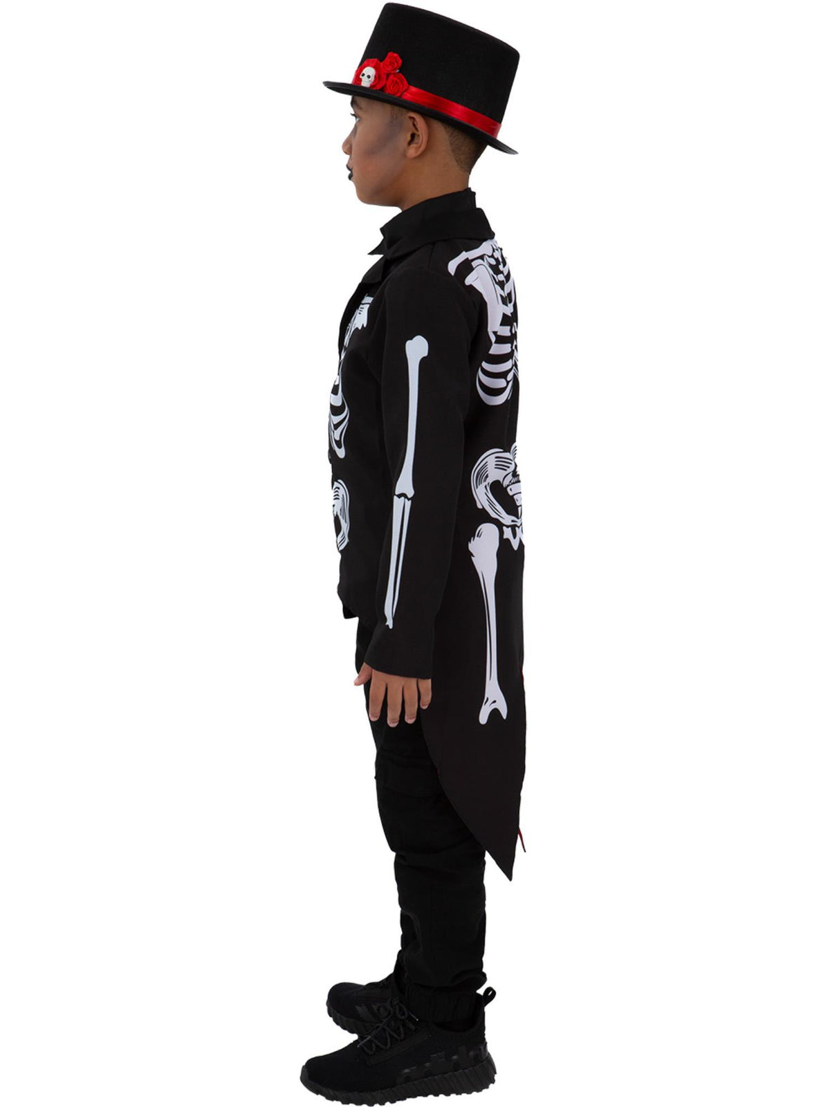 Smiffys Day of the Dead Senor Skeleton Kostüm für Jungen mit Jacke Hut und Maske – Seitenansicht