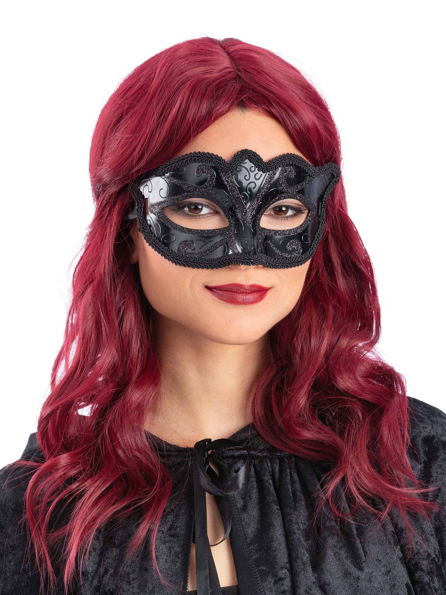 Smiffys Black Venetian Masquerade Eyemask schwarze venezianische Augenmaske für Erwachsene