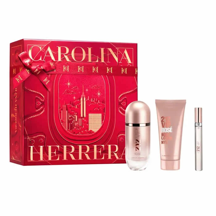 Carolina Herrera 212 Vip Rose Eau De Parfum Spray 80ml Set 3 Artikel