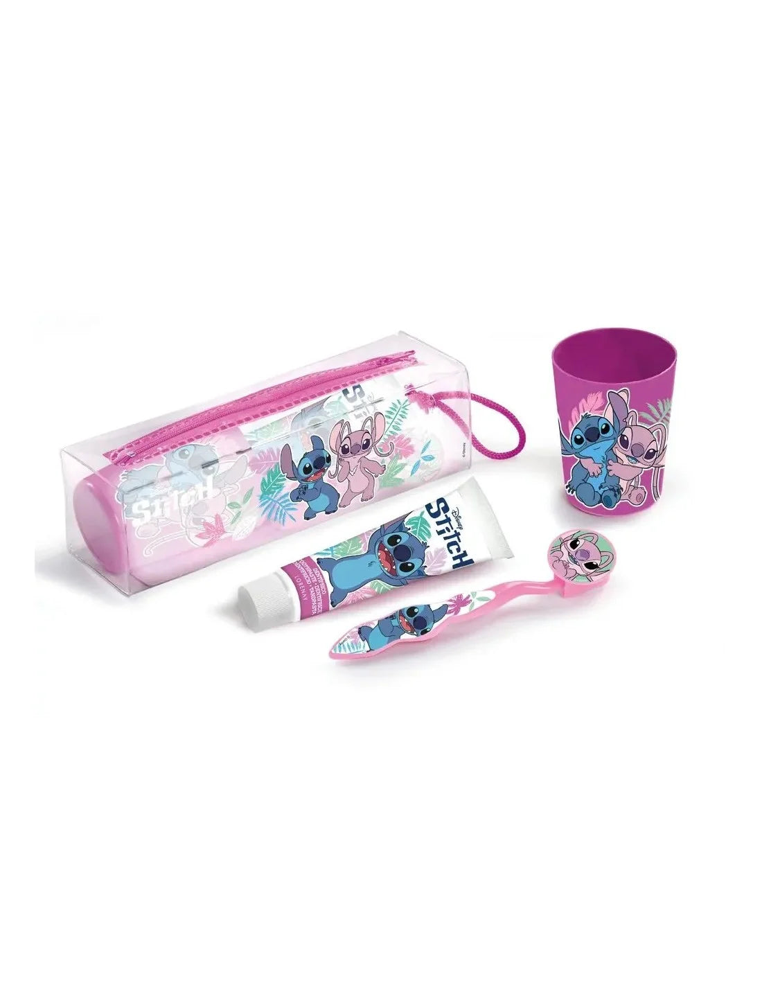 DISNEY DISNEY Disney Neceser Stitch Bucal Zahnpasta Zahnbürste Becher Set Kosmetik