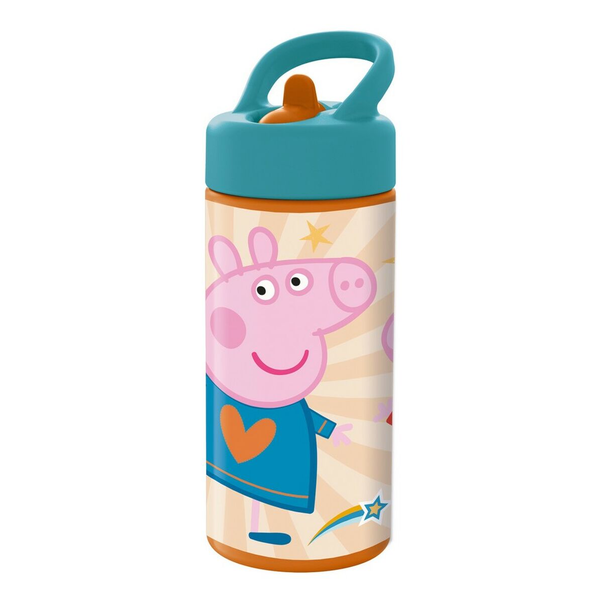 Peppa Pig Wasserflasche Having Fun rosa 410 ml mit oberem Griff
