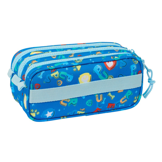 Blaues Paw Patrol Mehrzweck-Etui aus Polyester mit drei FĂ€chern und Griffen.