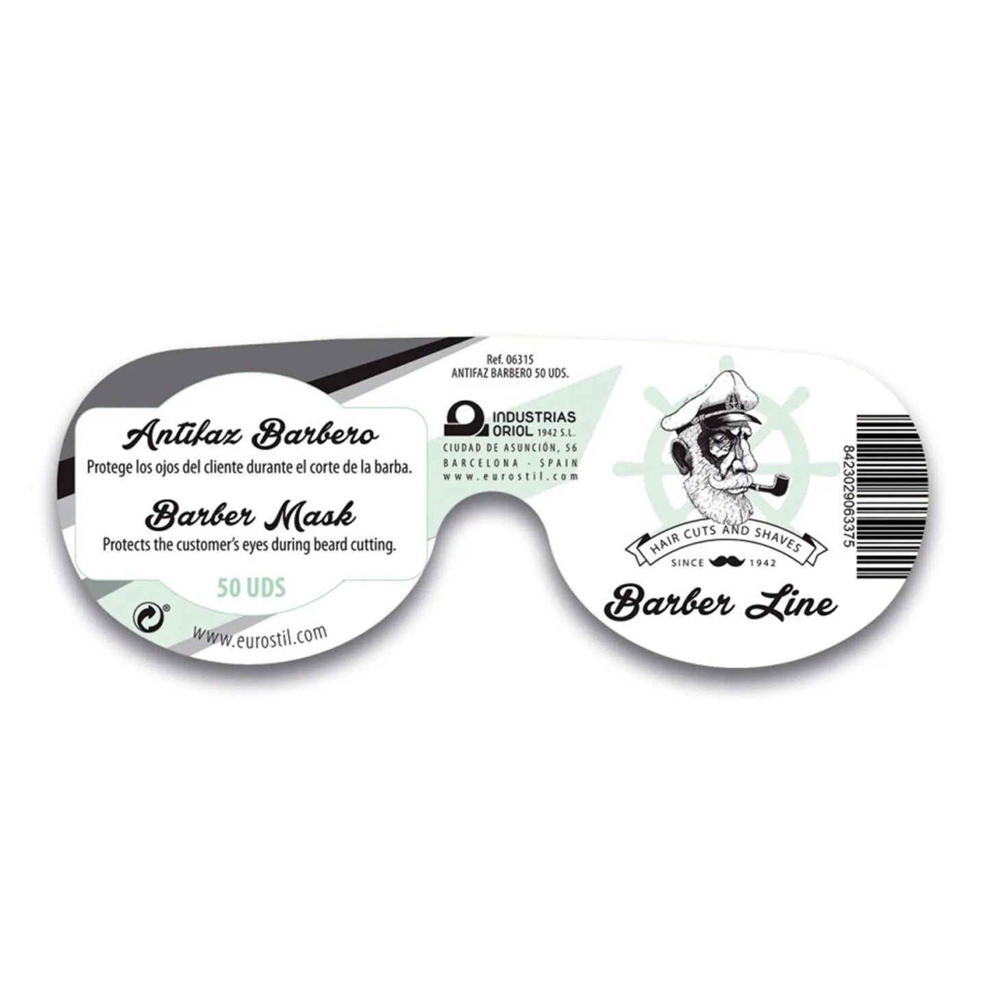 EUROSTIL EUROSTIL Barber Line Antifaz Barbero Schwarz 50 Stück Packung Kosmetik