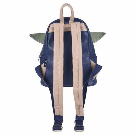 Dunkelblauer Rucksack von The Mandalorian aus Polyurethan, 22x22,5x11,4 cm.