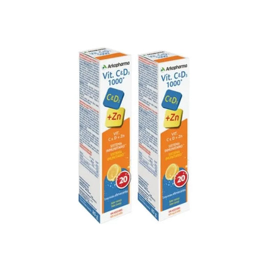 ARKOPHARMA ARKOPHARMA Vitamin C und D3 1000 mg 2 x 20 Tabletten Nahrungsergänzung Kosmetik
