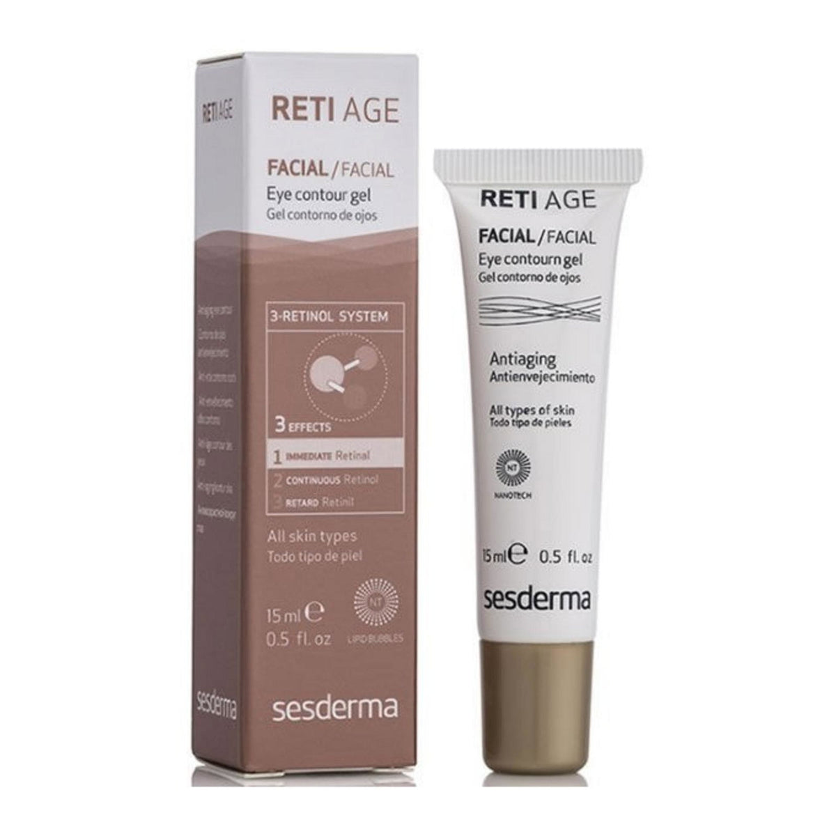 Sesderma, Reti Age, Anti-Ageing, Anti-Wrinkle, Brightening, Tag & Nacht, Augengel, 15 ml