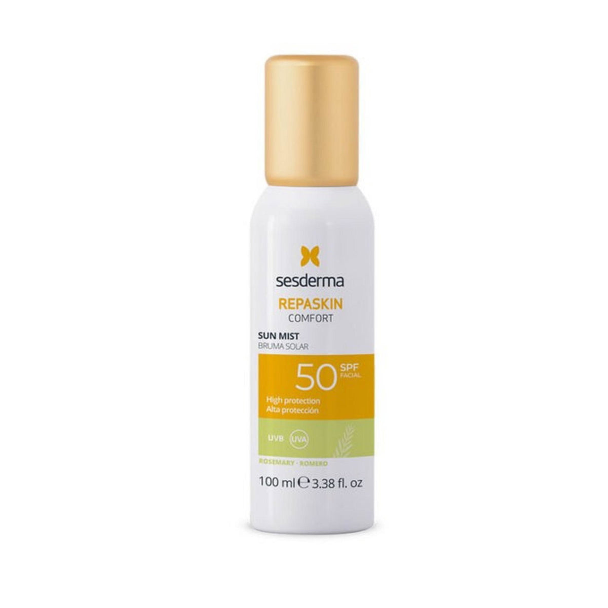 Sesderma, Repaskin Confort, Rosmarin, Protecting & Moisturizing, Vor Sonneneinstrahlung, Spray, Für das Gesicht, SPF 50, 100 ml