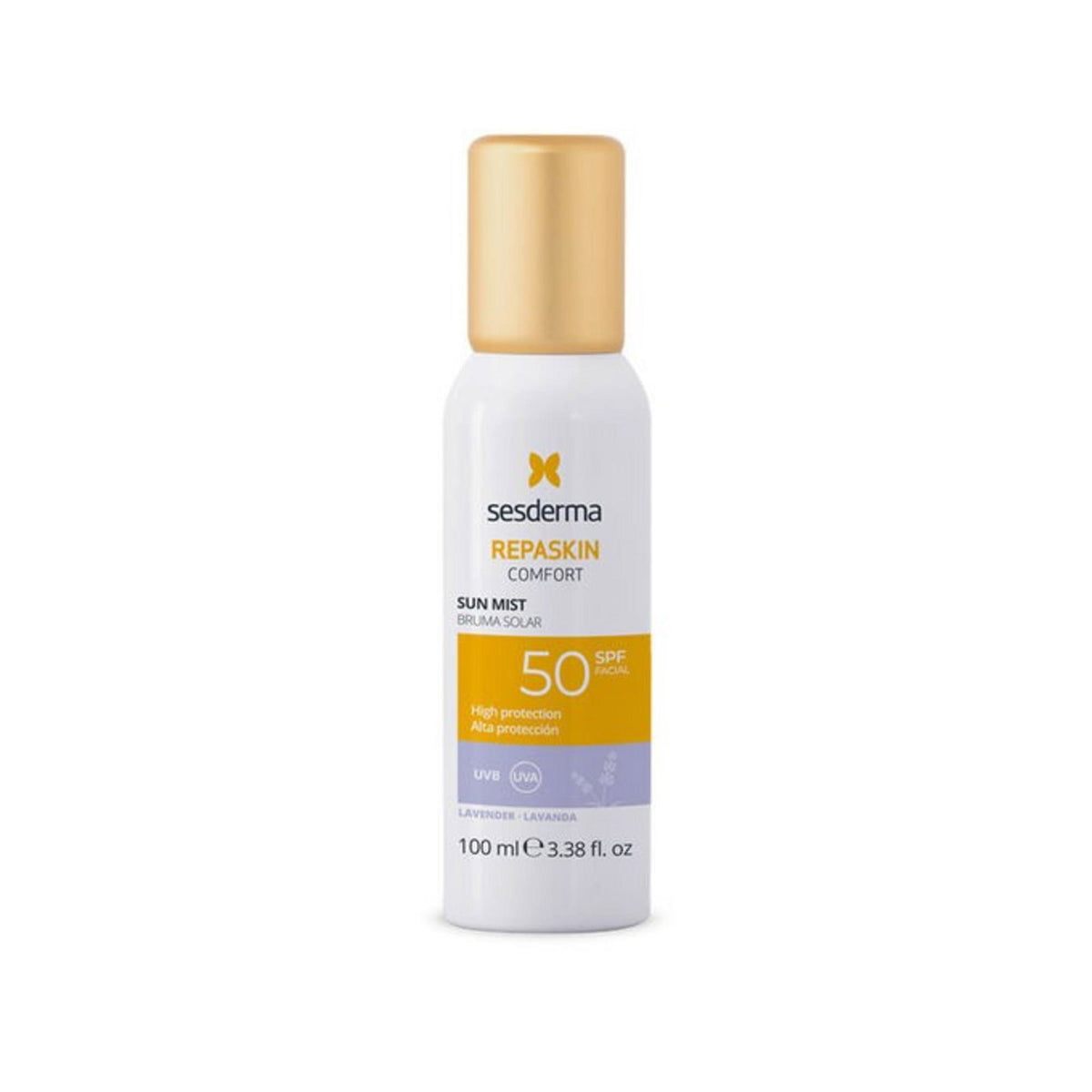 Sesderma, Repaskin Confort, Lavendel, Protecting & Repairing, Vor Sonneneinstrahlung, Spray, Für das Gesicht, SPF 50, 100 ml