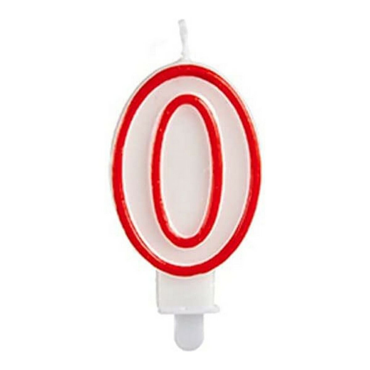 BigBuy Home Kerze Nº 0 aus Wachs in Weiss oder Rot für festliche Dekoration