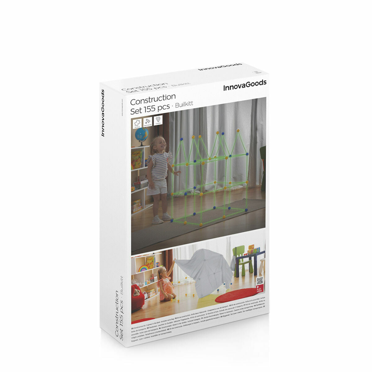 InnovaGoods Builkitt Kinder-Baukasten mit 155 Teilen und fluoreszierenden Stäben – Ansicht 8