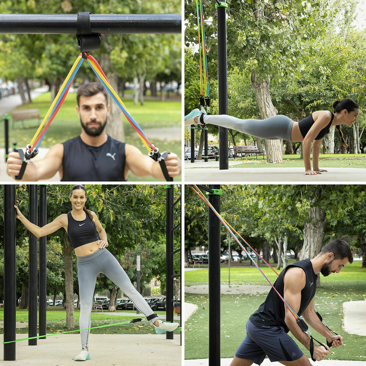 Liegestützbrett mit Widerstandsbändern und Fitness-Zubehör von InnovaGoods – Ansicht 8